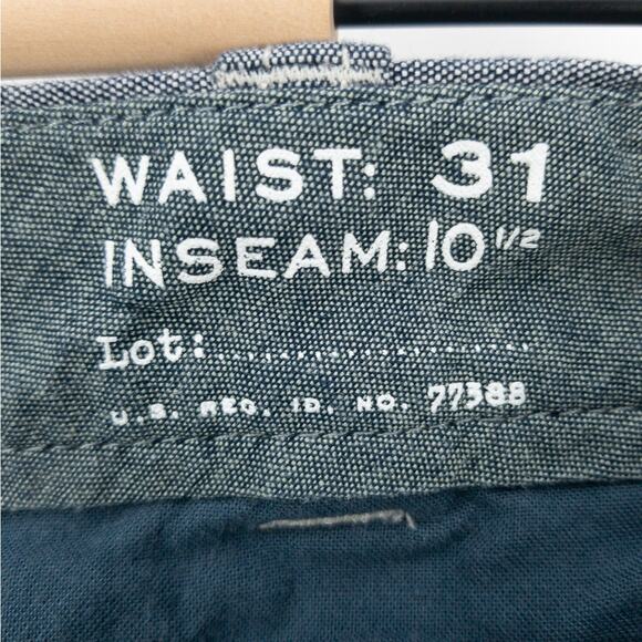 Chino Shorts Men's 31W 10" Inseam Charcoal Gray Flat Front Cotton Blend J. Crew - Picture 5 of 10